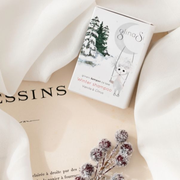 Glineni čvrsti šampon WINTER – prirodna zimska njega